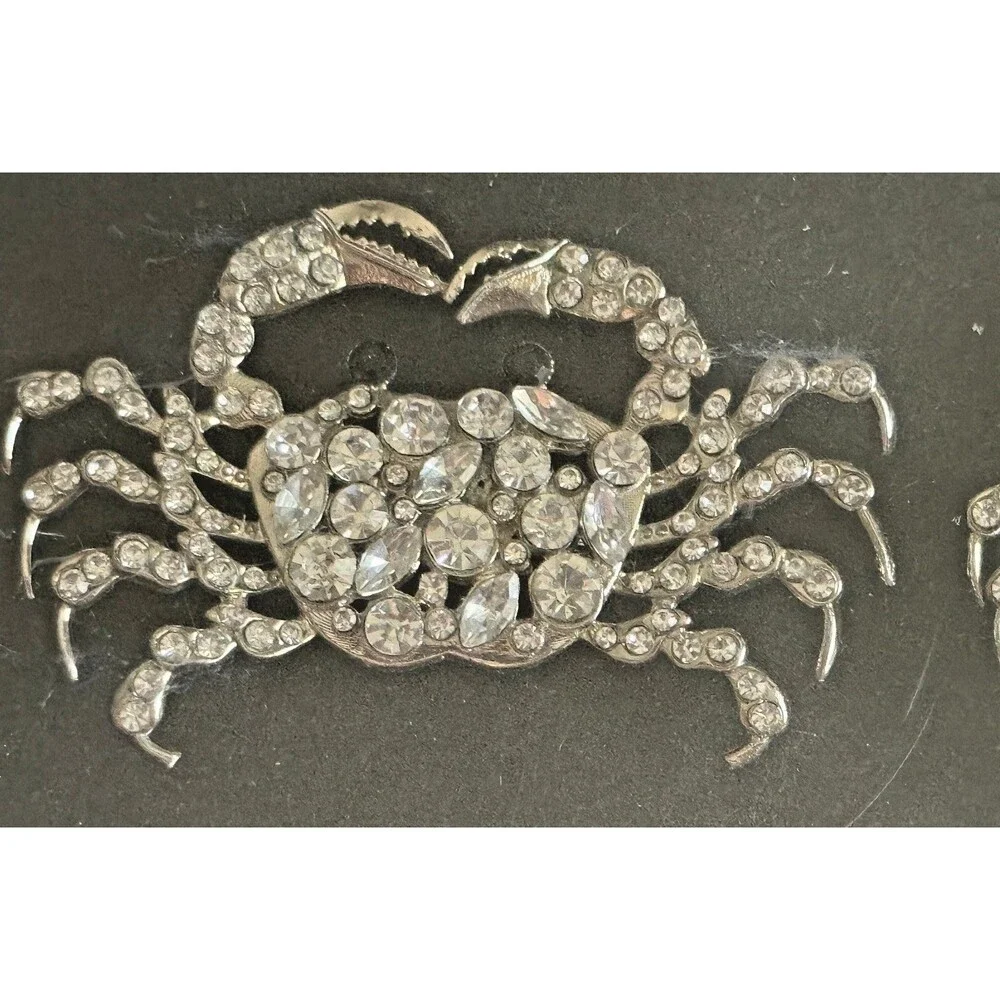Tahari Home Rhinestone Crab Crabs Napkin Rings Set of 4 Bling Nautical Sea Life